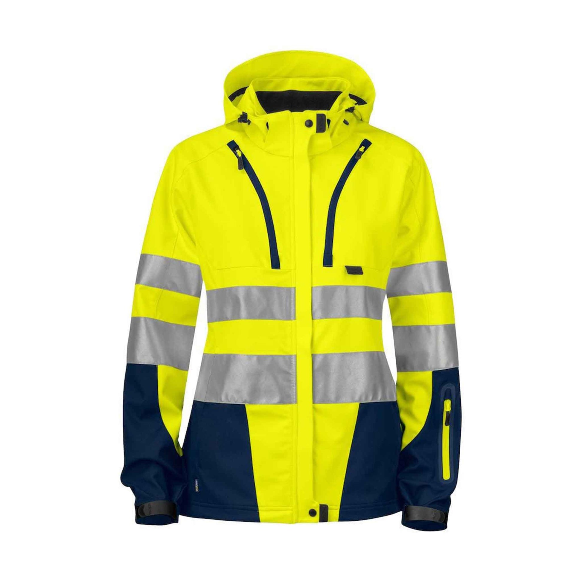 Projob Damen Warnschutzjacke Aus Funktionellem Softshell, EN ISO 20471 Klasse 3/2