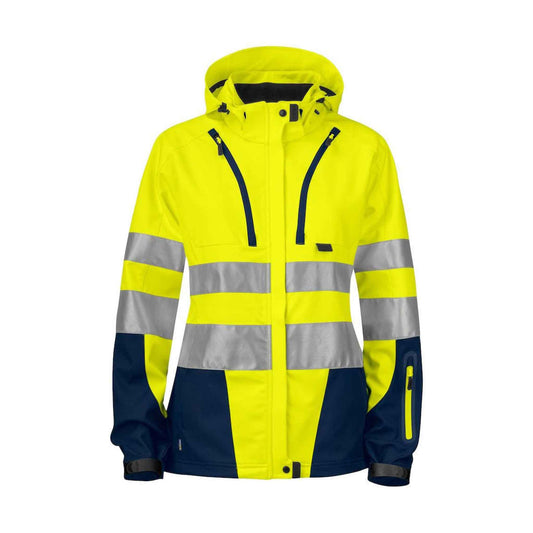Projob Damen Warnschutzjacke Aus Funktionellem Softshell, EN ISO 20471 Klasse 3/2