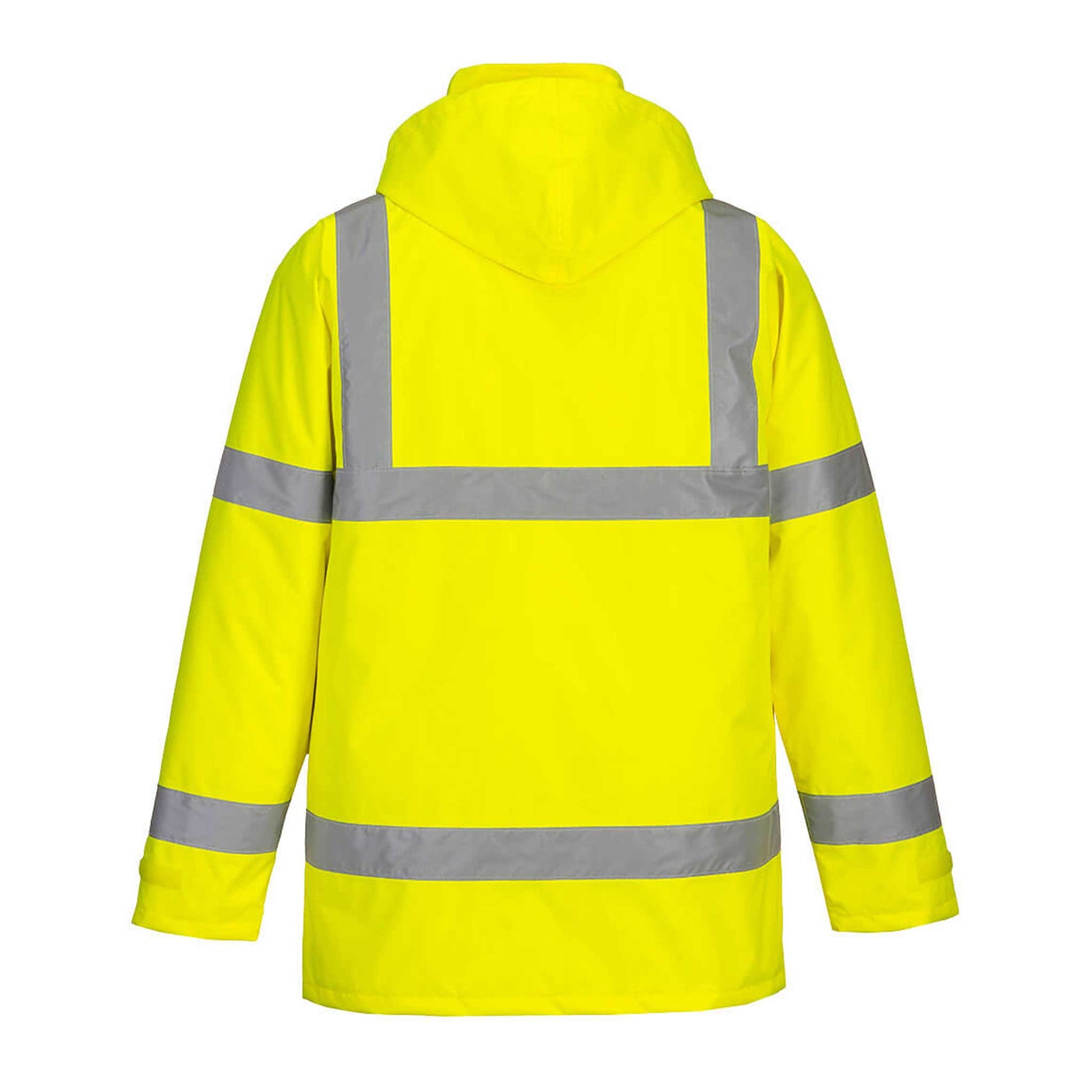 S460-Gelb Ansicht Hinten-Warnschutz-Winter-Verkehrsjacke---WARNSCHUTZ-VERKEHRS-JACKE