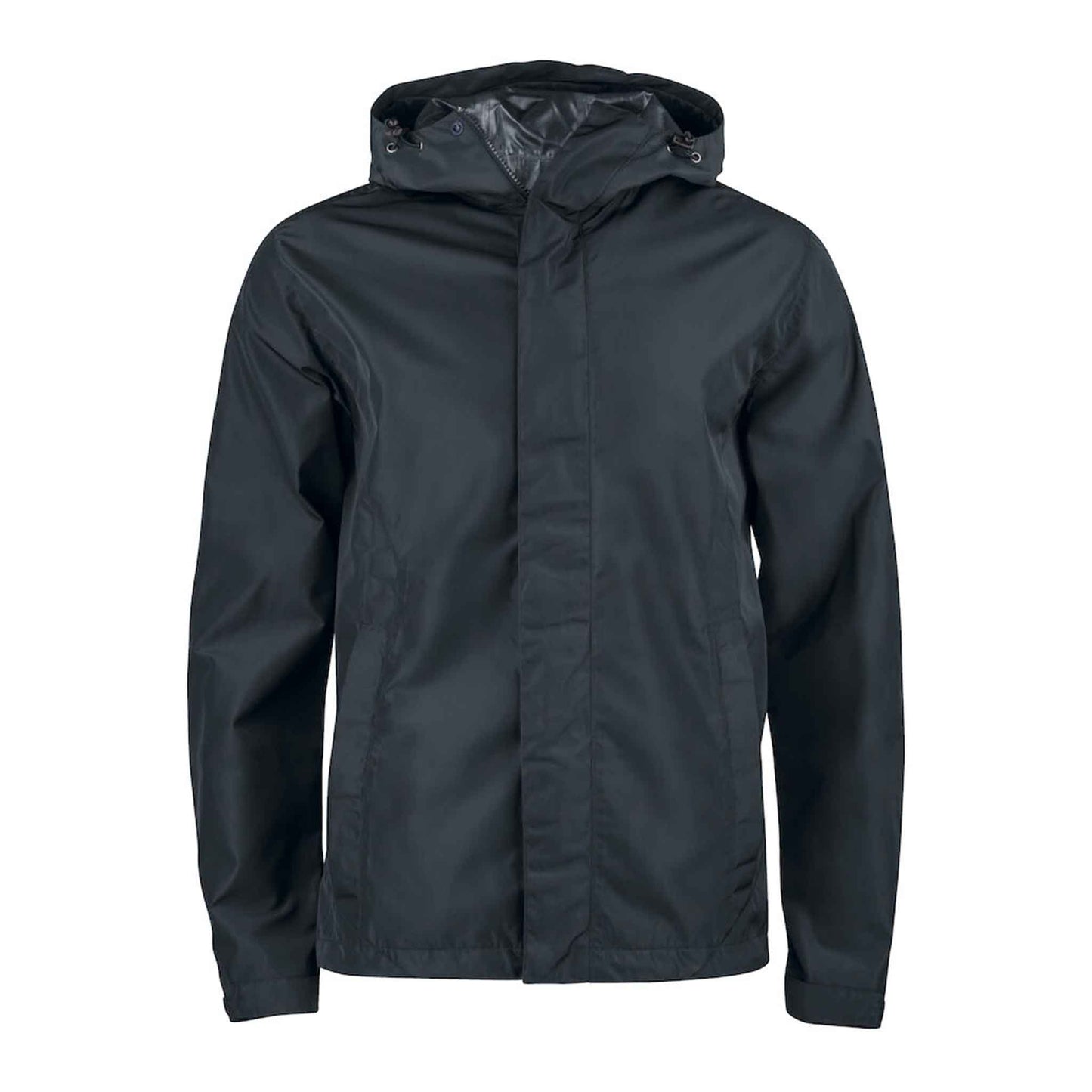 Sportliche und wasserdichte Unisex Regenjacke - Webster  Schwarze Regenjacke mit Logo bedrucken lassen