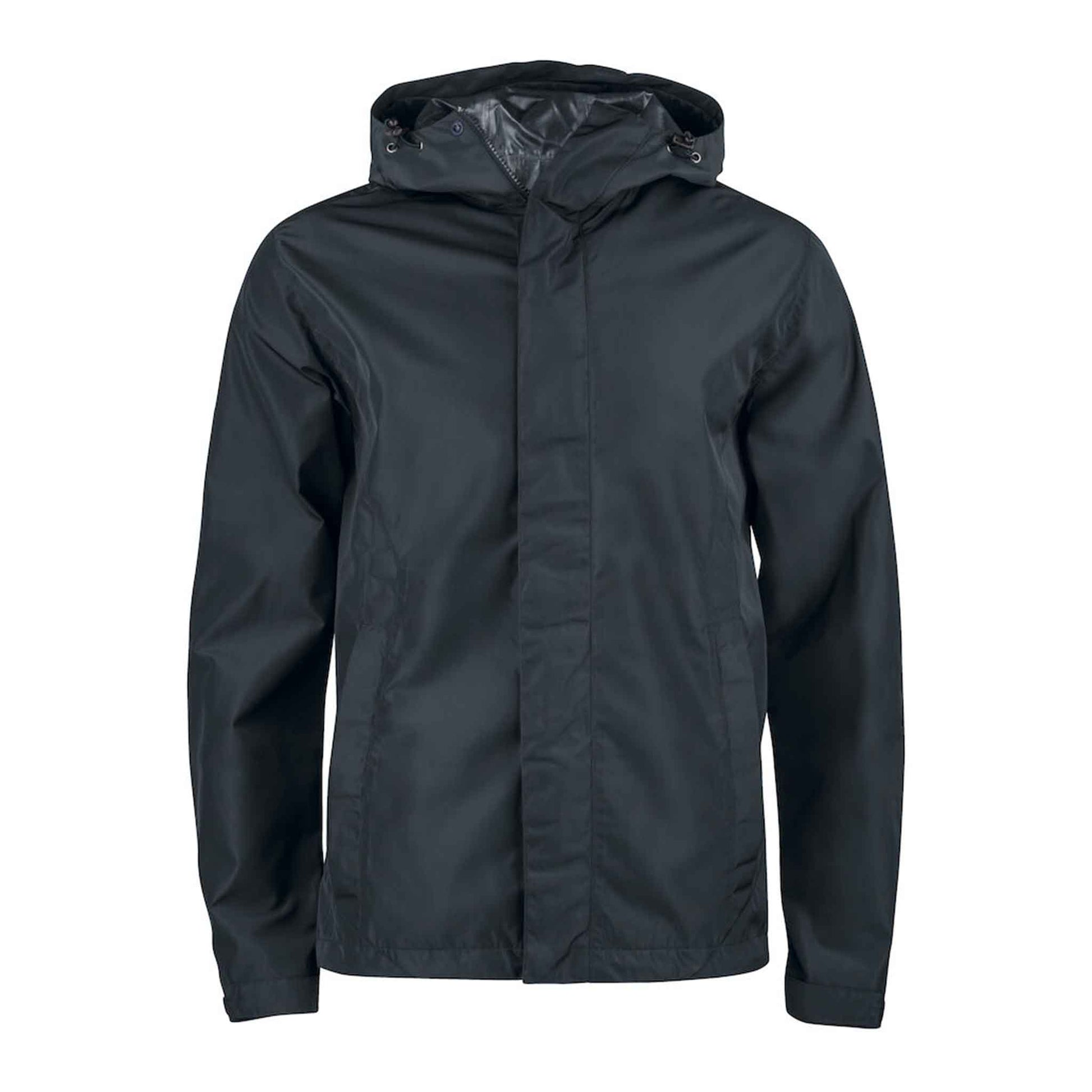 Sportliche und wasserdichte Unisex Regenjacke - Webster  Schwarze Regenjacke mit Logo bedrucken lassen