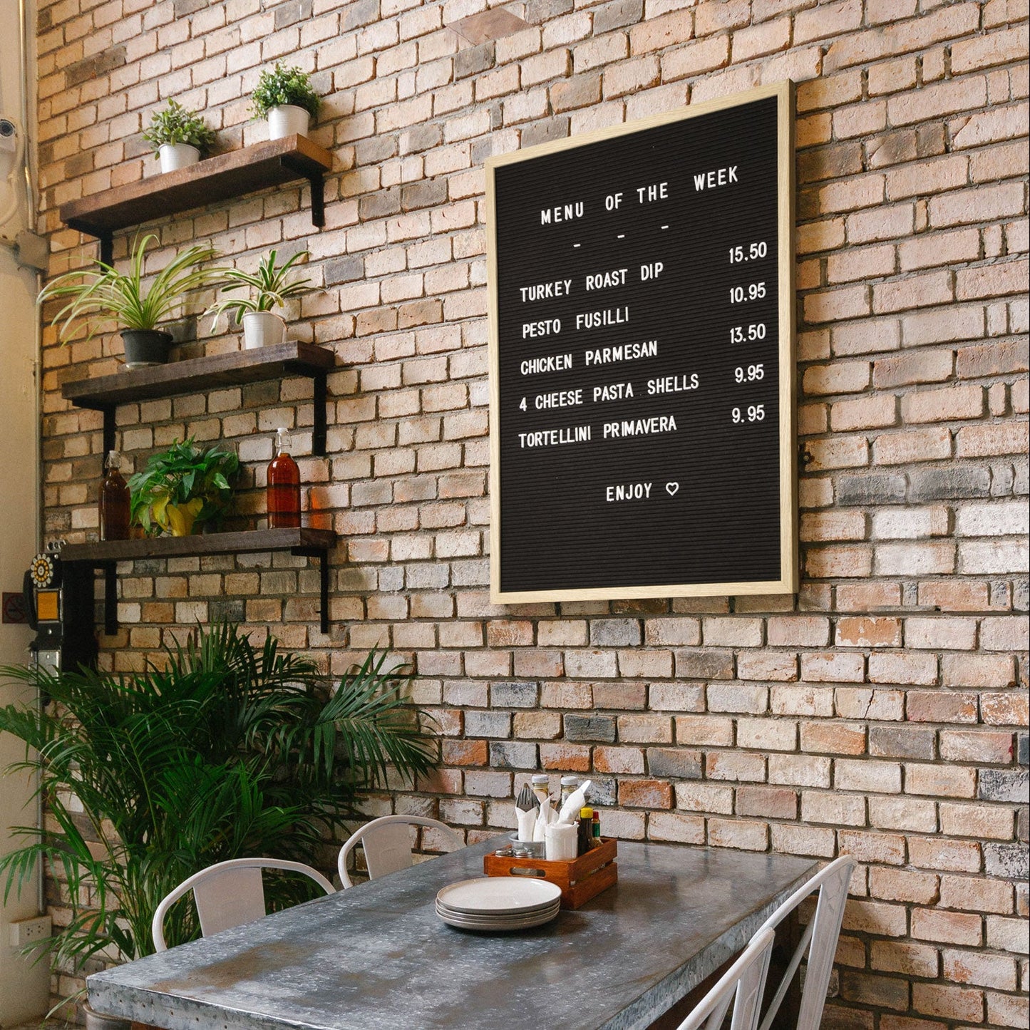 Securit® Buchstabentafel mit Holzrahmen, Letterboard Wandkreidetafel, 60x80cm