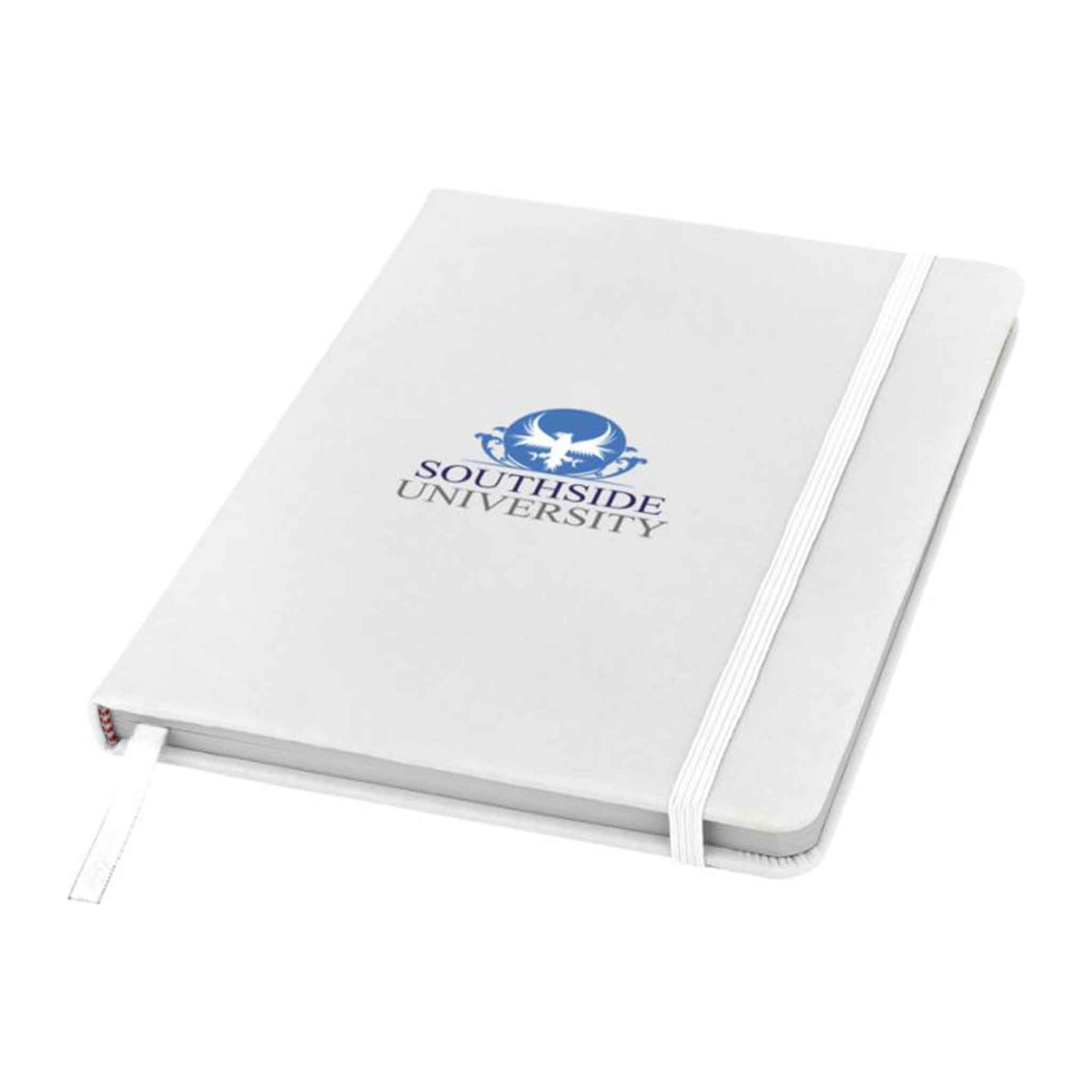 Spectrum-A5-Hard-Cover-Notizbuch-weiss mit logo