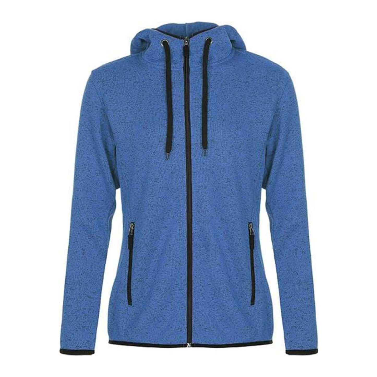 Strick-Fleecejacke für Frauen - Blau Melange, Größe S