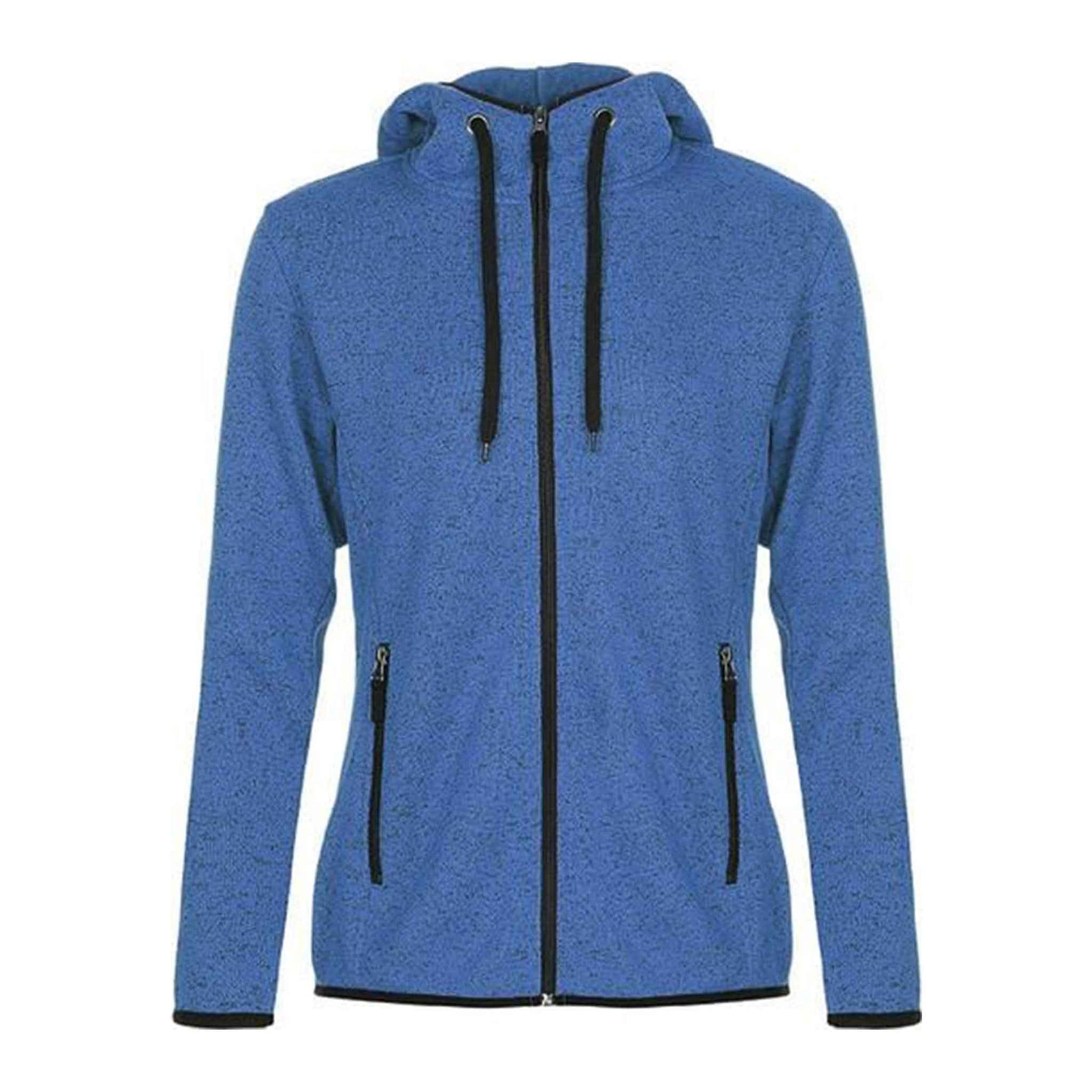 Strick-Fleecejacke für Frauen - Blau Melange, Größe S