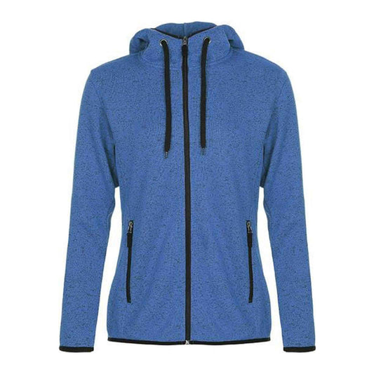 Strick-Fleecejacke für Frauen - Blau Melange, Größe S