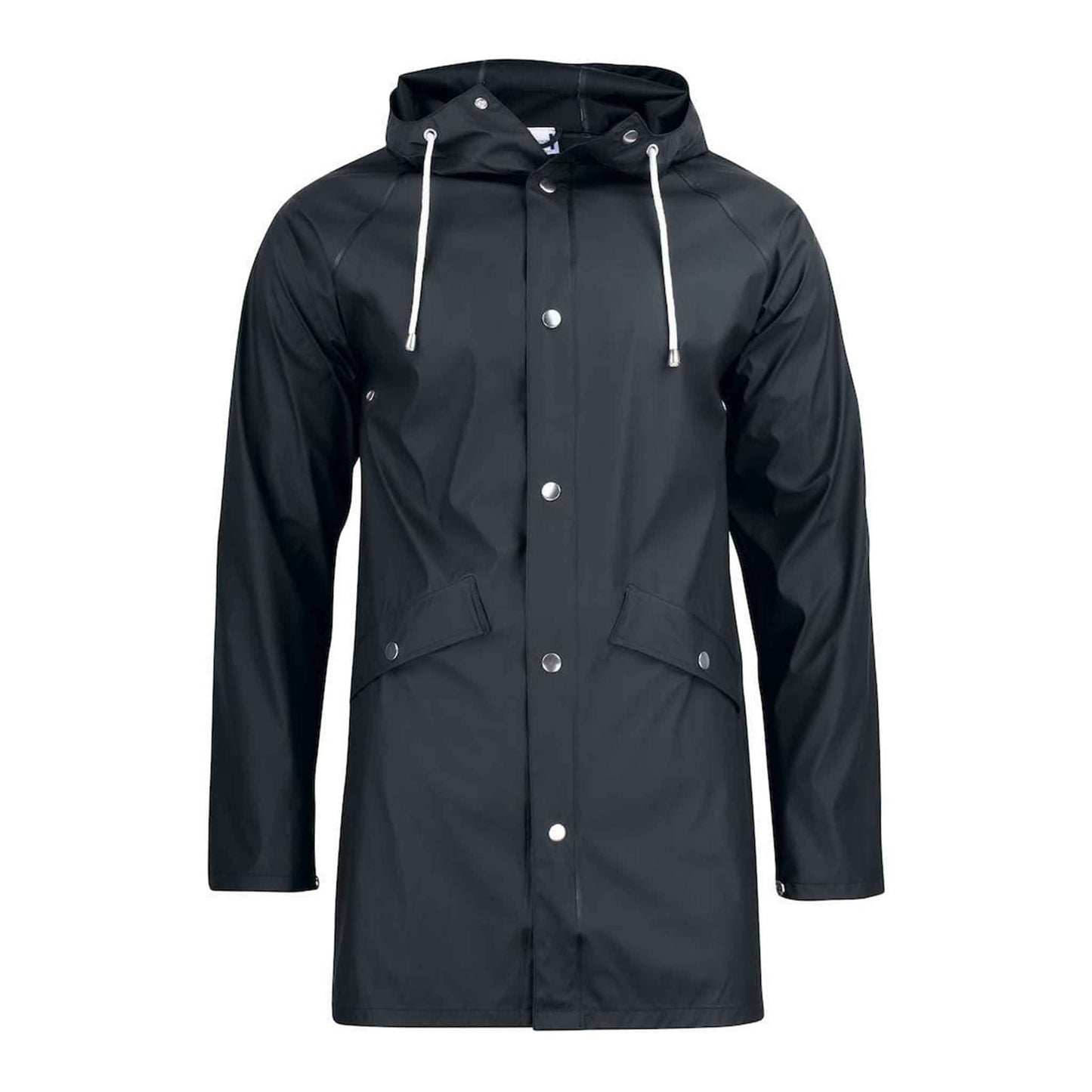 Unisex Regenjacke mit metallischen Druckknöpfen