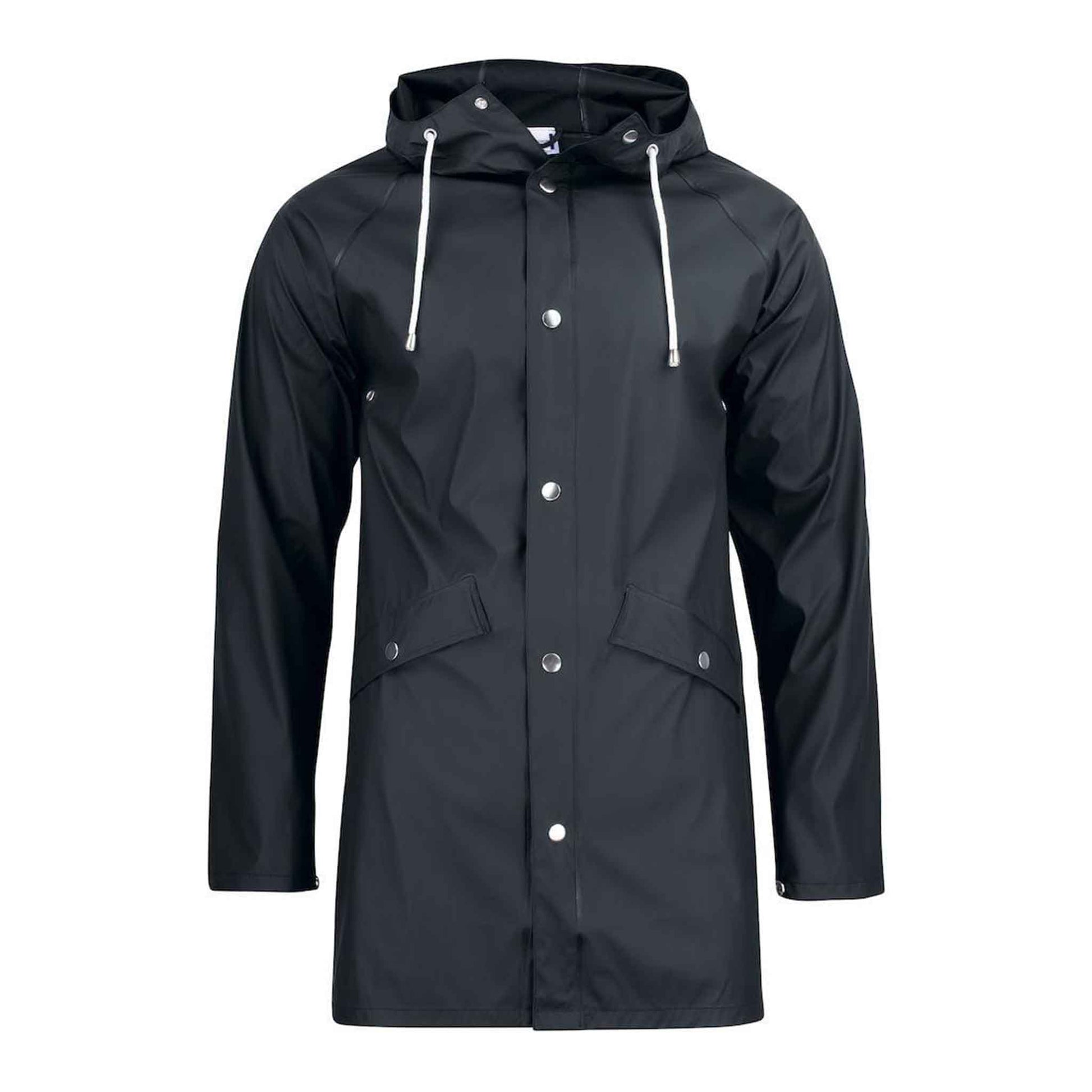 Unisex Regenjacke mit metallischen Druckknöpfen