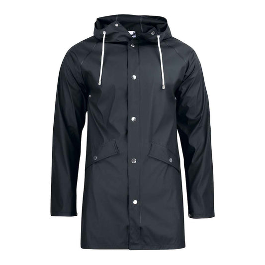Unisex Regenjacke mit metallischen Druckknöpfen