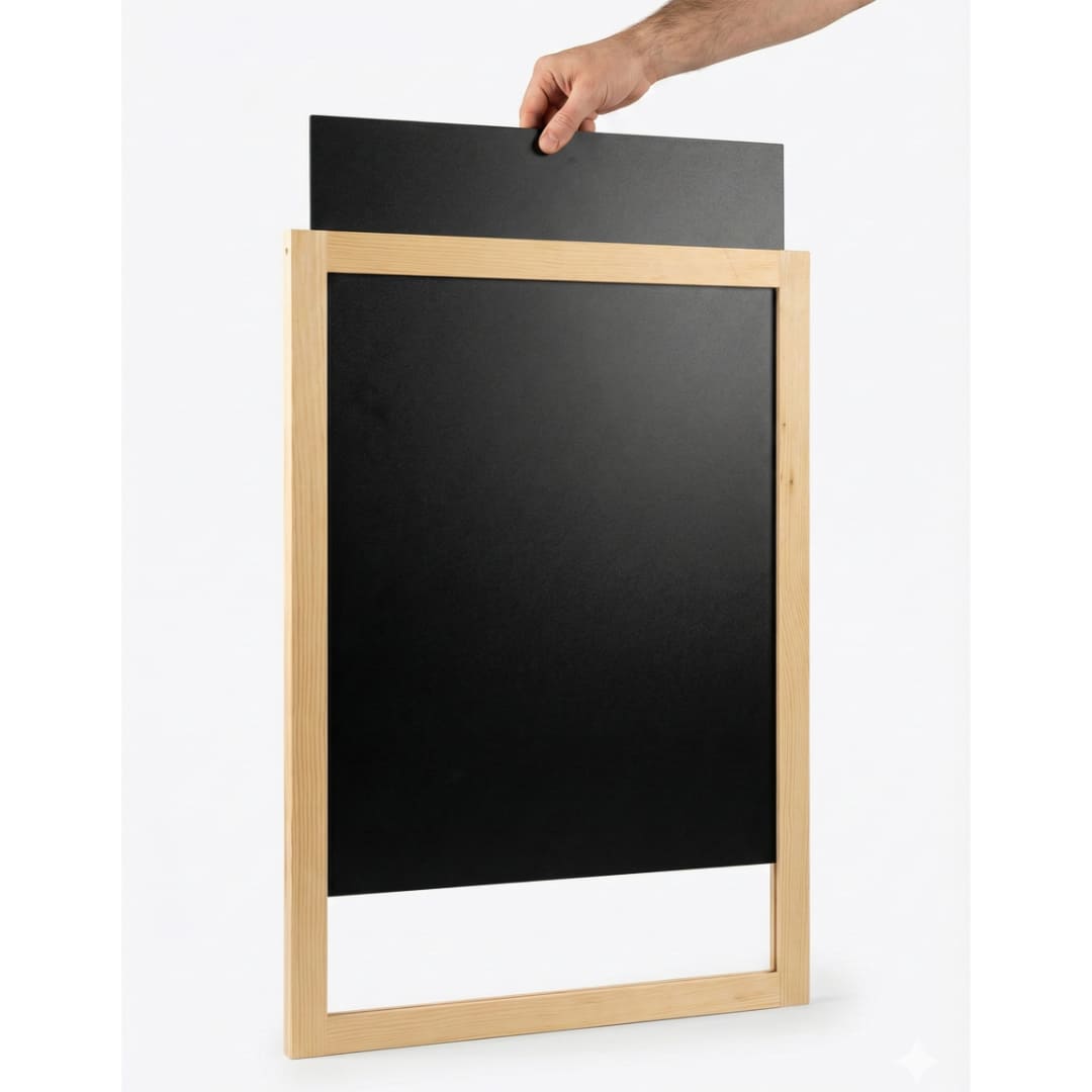 Wandkreidetafel Magnetisch 79x109cm, Holzrahmen Natur - B-Ware / Abverkauf