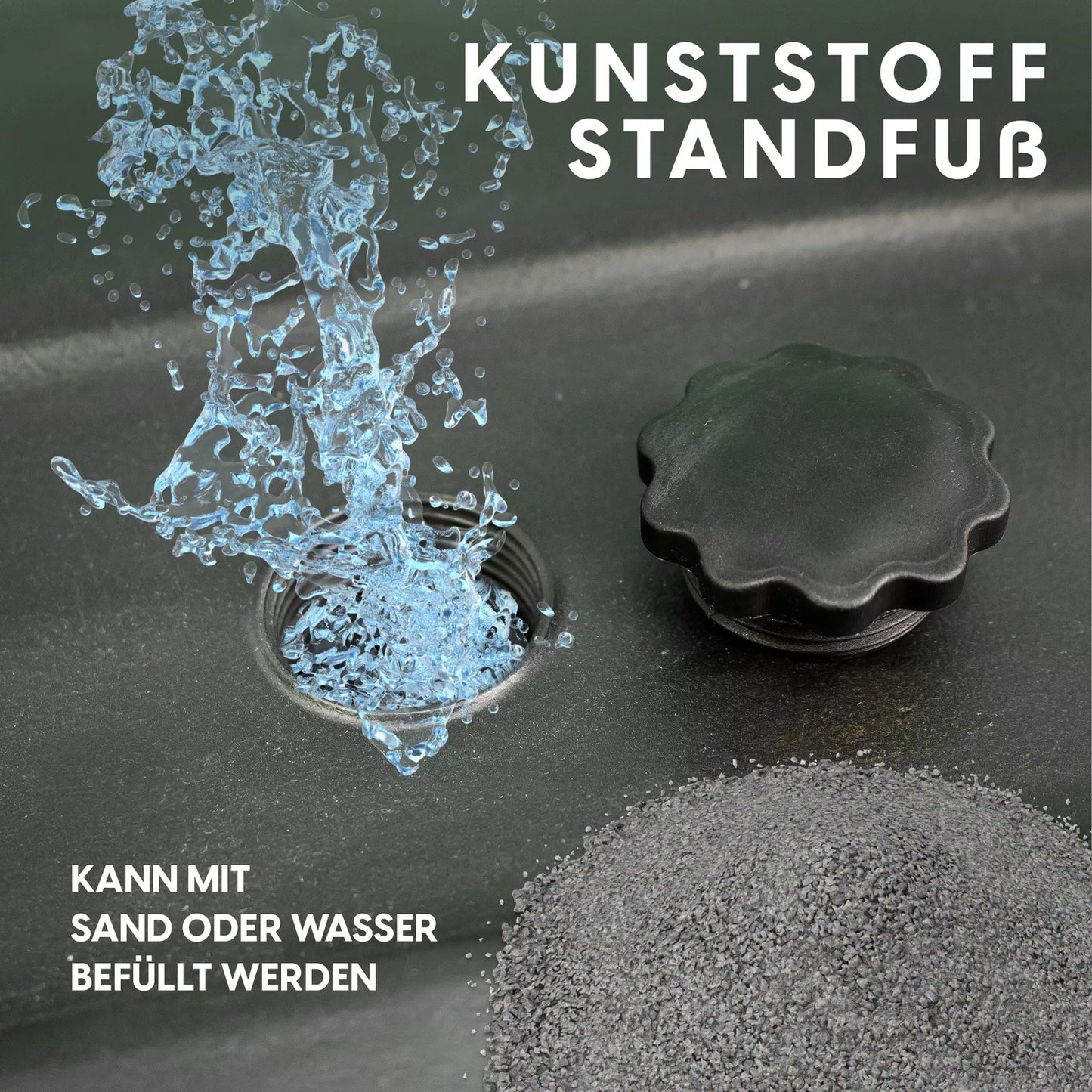 Kundenstopper Alu Classic mit Wassertank, Schwarz, Outdoor