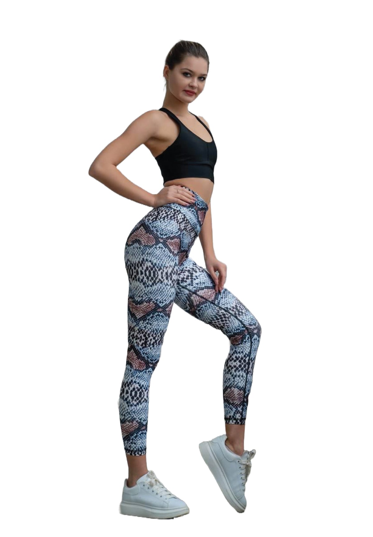 328 Extra High Waist Leggings in Braun & Blau