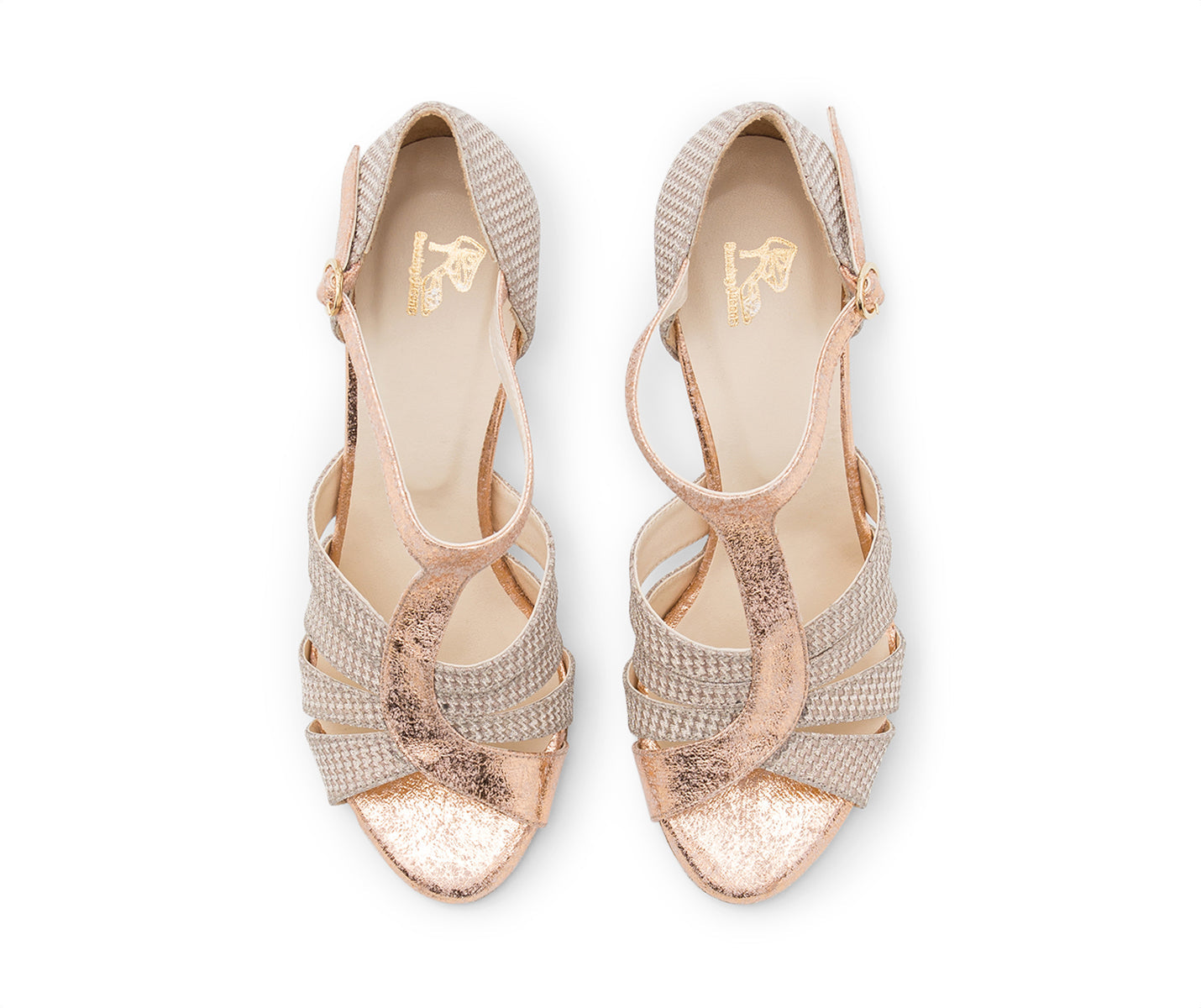 Glow Twinkle Tanzschuhe in Rosé Gold Glitter