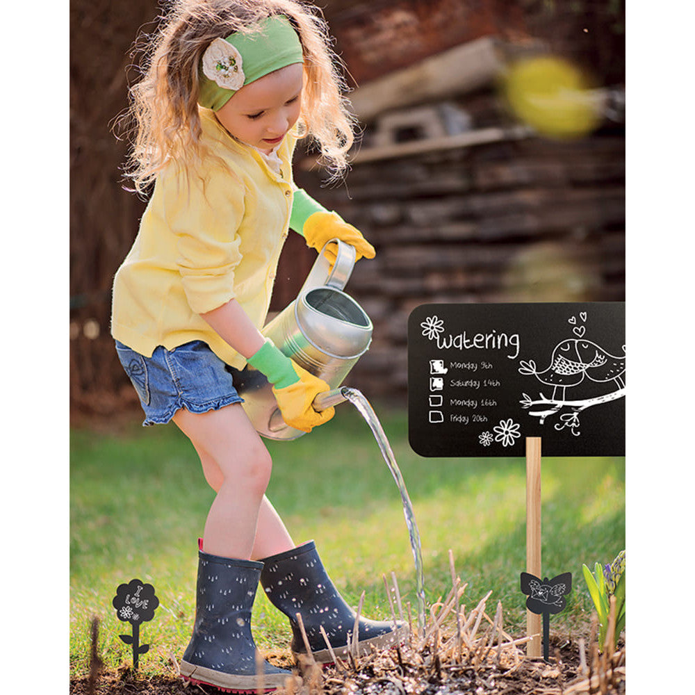 Securit® Gartenstecker Kreidetafel Rechteck mit Holzstab, inkl. 1x Kreidestift