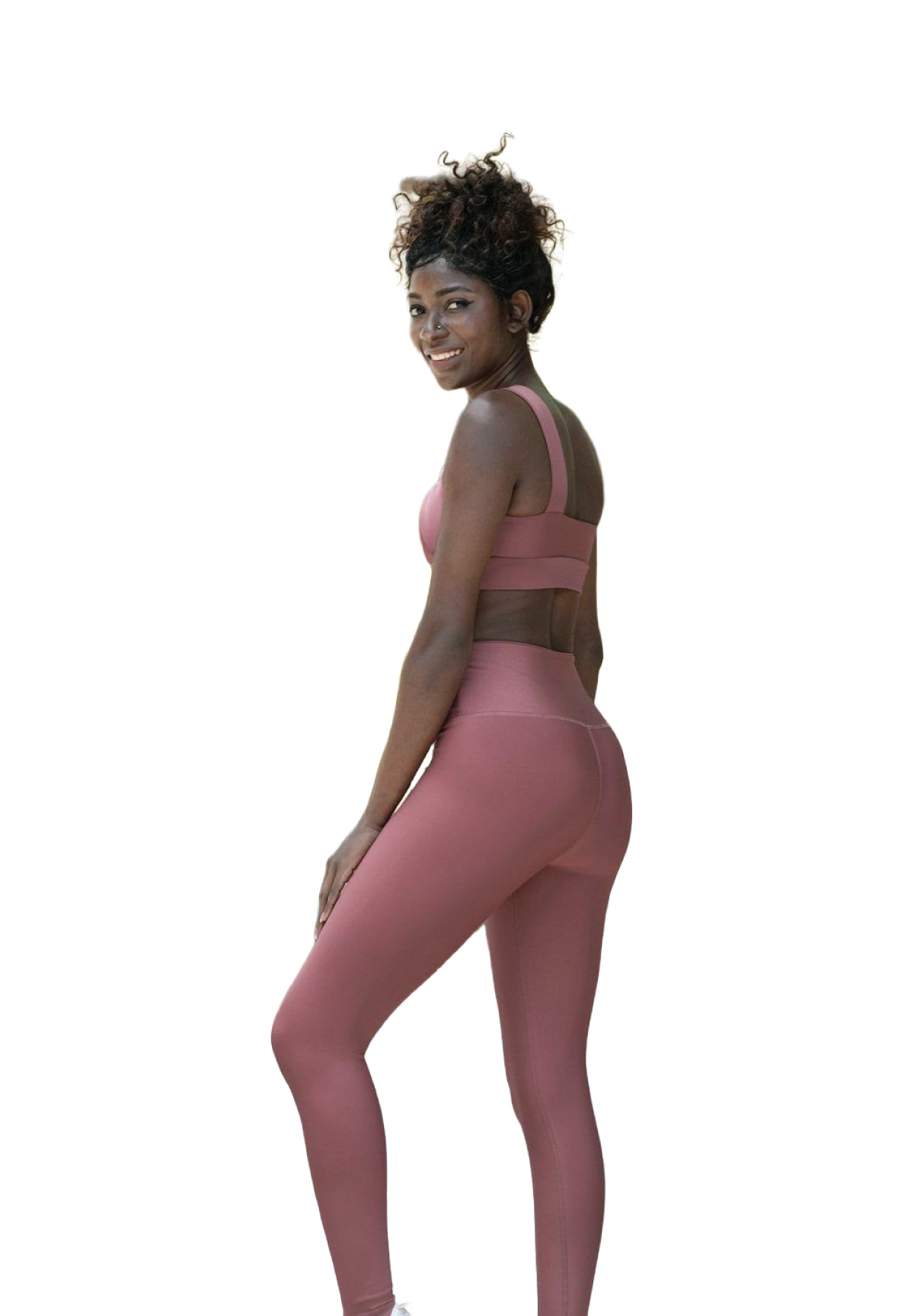 1095 High Waist Leggings in Dark Rosé