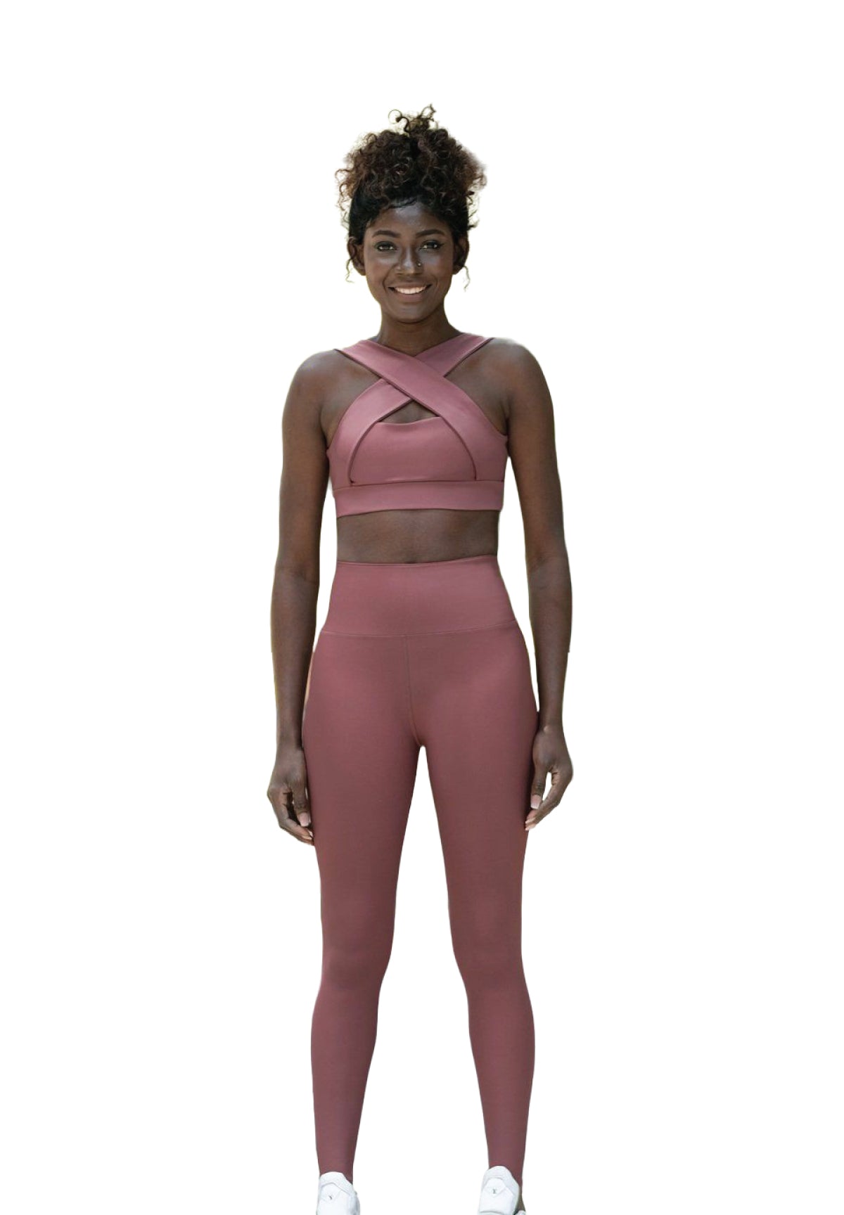 1095 High Waist Leggings in Dark Rosé