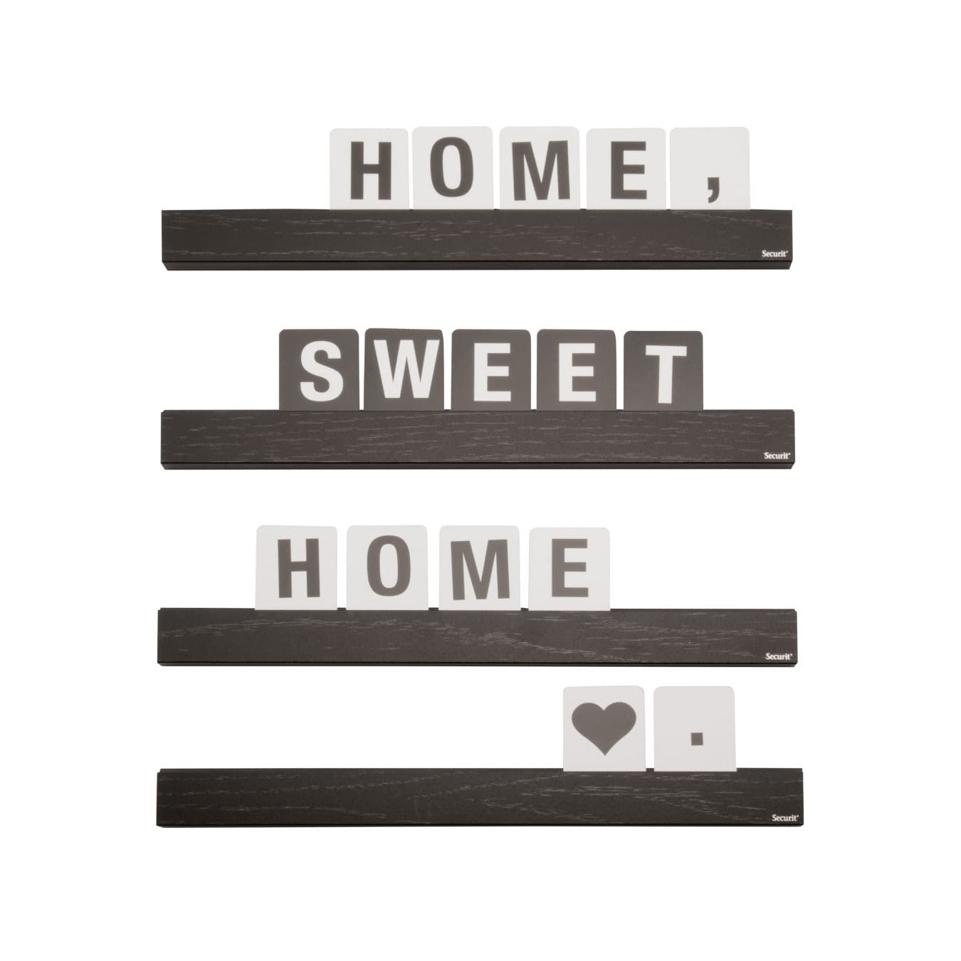 Securit® Buchstabenregal, Schwarz