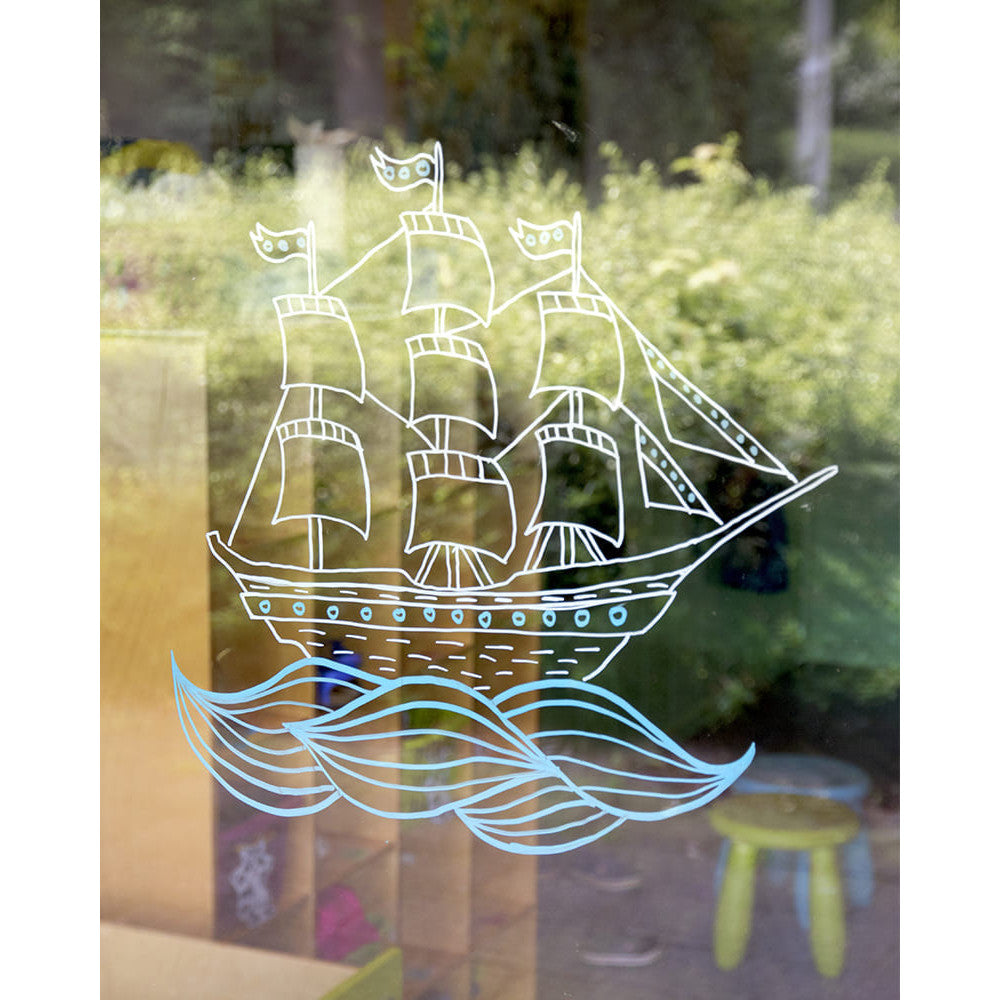 Securit® Fensterschablonen "Windoodle", Format: A2, Thema: Baby, inkl. 1 Securit® Kreidestift, 3er Set