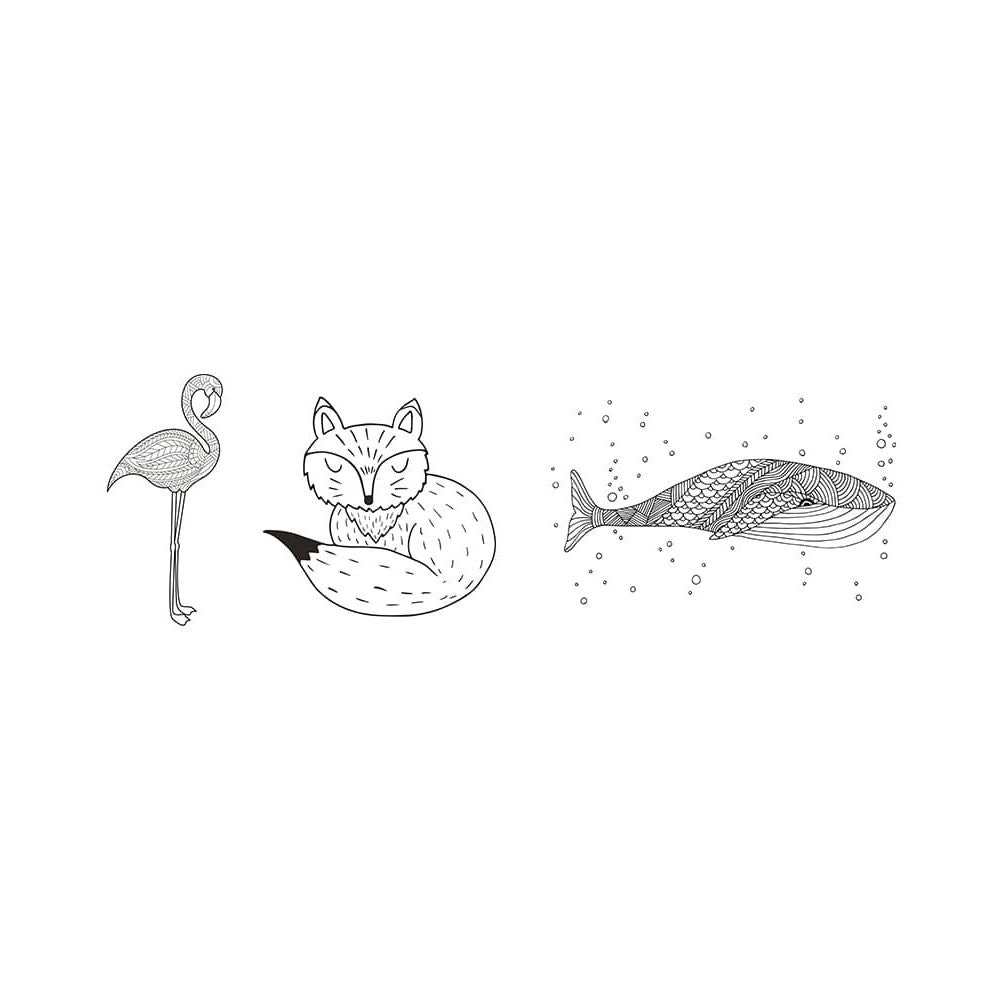 Securit® Fensterschablonen "Windoodle", Format: A3, Thema: Tiere, inkl. 1 Securit® Kreidestift, 3er Set