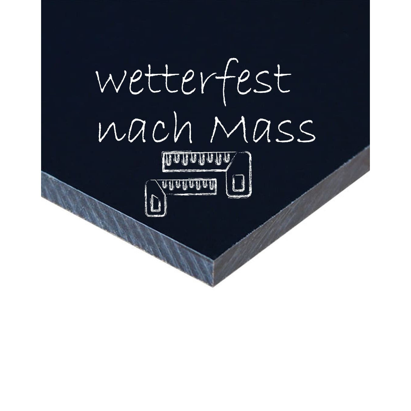 Wetterfeste Kreidetafel nach Mass, ohne Rahmen