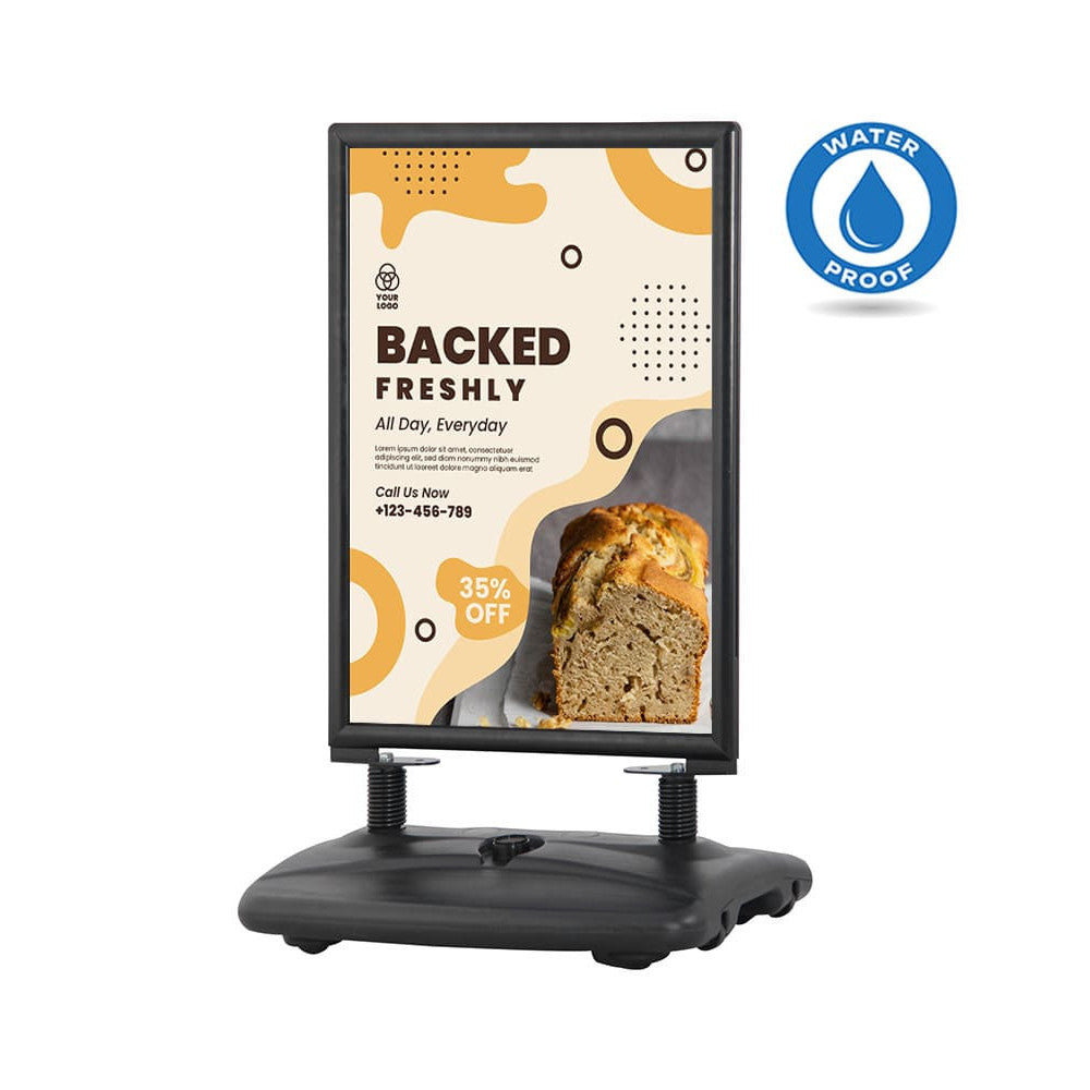 Kundenstopper Alu "Poster Swing" mit Wassertank, DIN A1, Schwarz, Outdoor