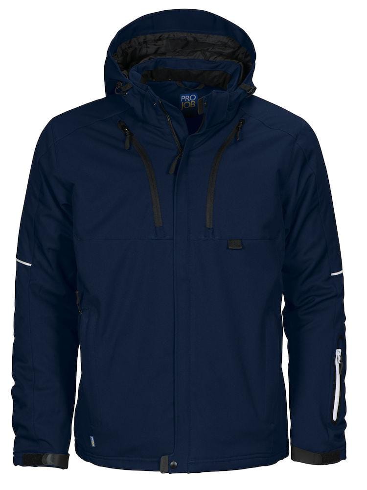 Projob Herren Softshell Jacke 3-lagig Gefüttert mit abnehmbarer Kapuze - wirbe-welt.shop