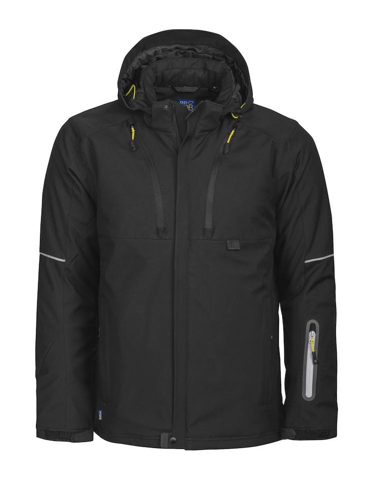 Projob Herren Softshell Jacke 3-lagig Gefüttert mit abnehmbarer Kapuze - wirbe-welt.shop