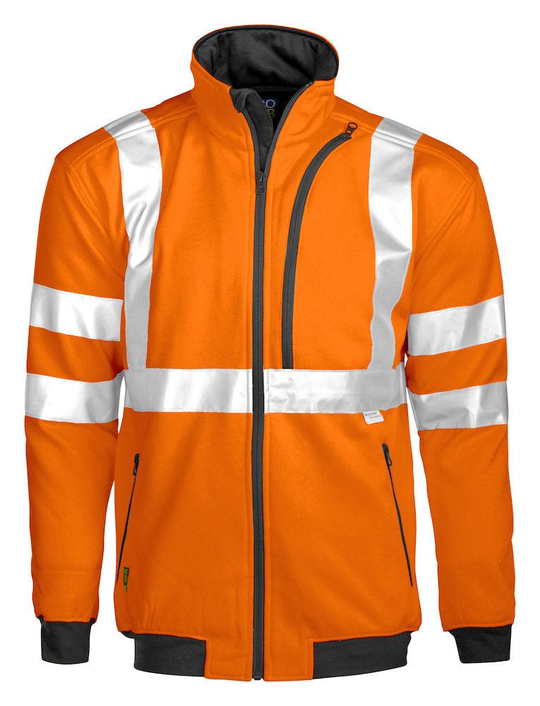 Projob Herren Arbeitsschutz Sweatjacke mit Reflektorstreifen und ISO 20471 KLASSE 3 Zertifizierung - wirbe-welt.shop