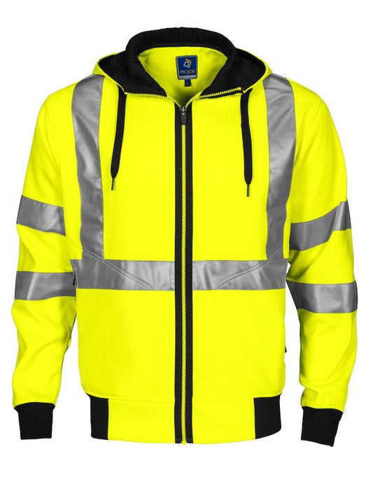 Projob Herren Kapuzen Jacke in Warnschutz Farbe, EN ISO 20471 KLASSE 3 Zertifiziert - wirbe-welt.shop