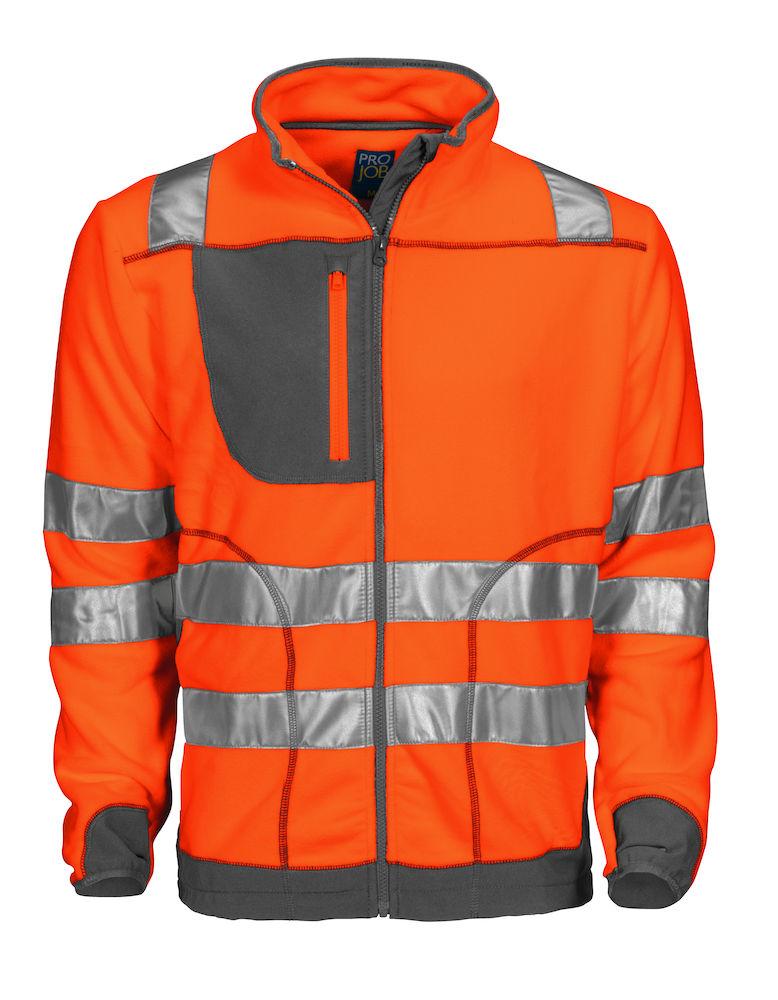 Projob Herren Arbeitssicherheits Jacke aus Polarfleece mit Softshell Elementen und ISO 20471 KLASSE 3/2 Zertifizierung - wirbe-welt.shop