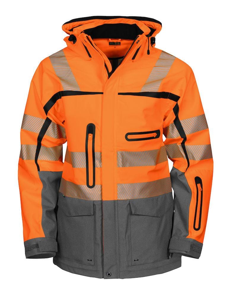 Projob Herren Wind- und Wasserdichte 3-Lagen-Jacke mit Warnschutz Elementen - wirbe-welt.shop