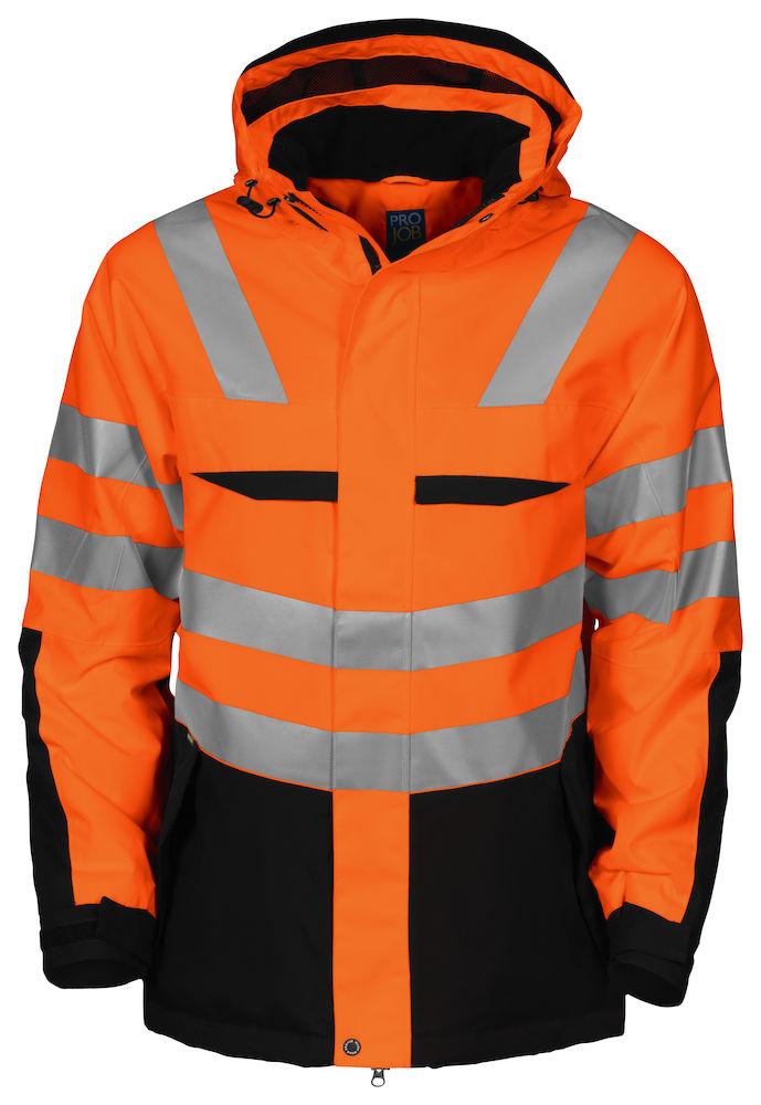 Projob Herren Warnschutz Jacke Wattiert mit Kapuze und EN ISO 20471 Klasse 3 - wirbe-welt.shop