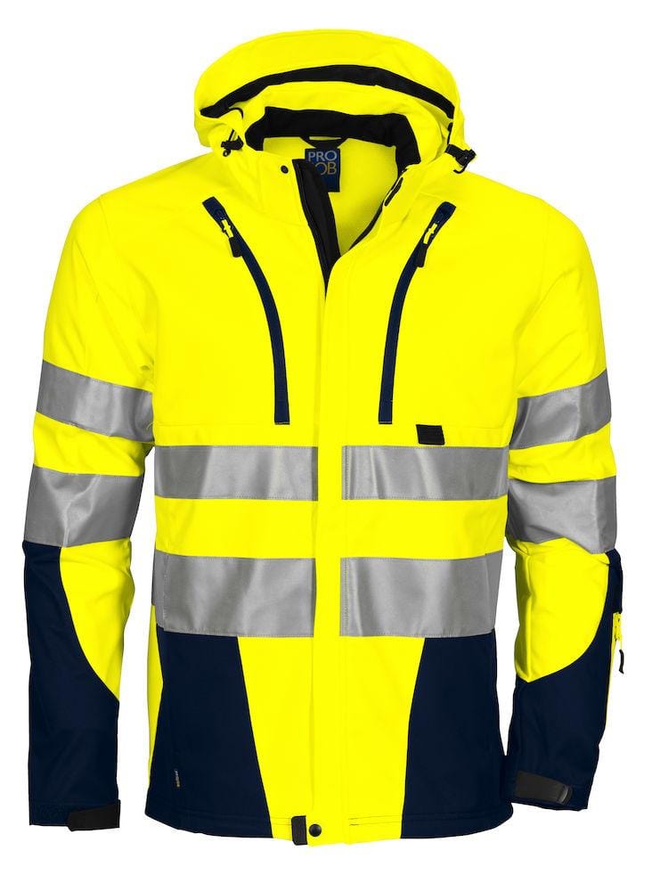Projob Herren Warnschutzjacke aus funktionellem Softshell, EN ISO 20471 Klasse 3/2 - wirbe-welt.shop
