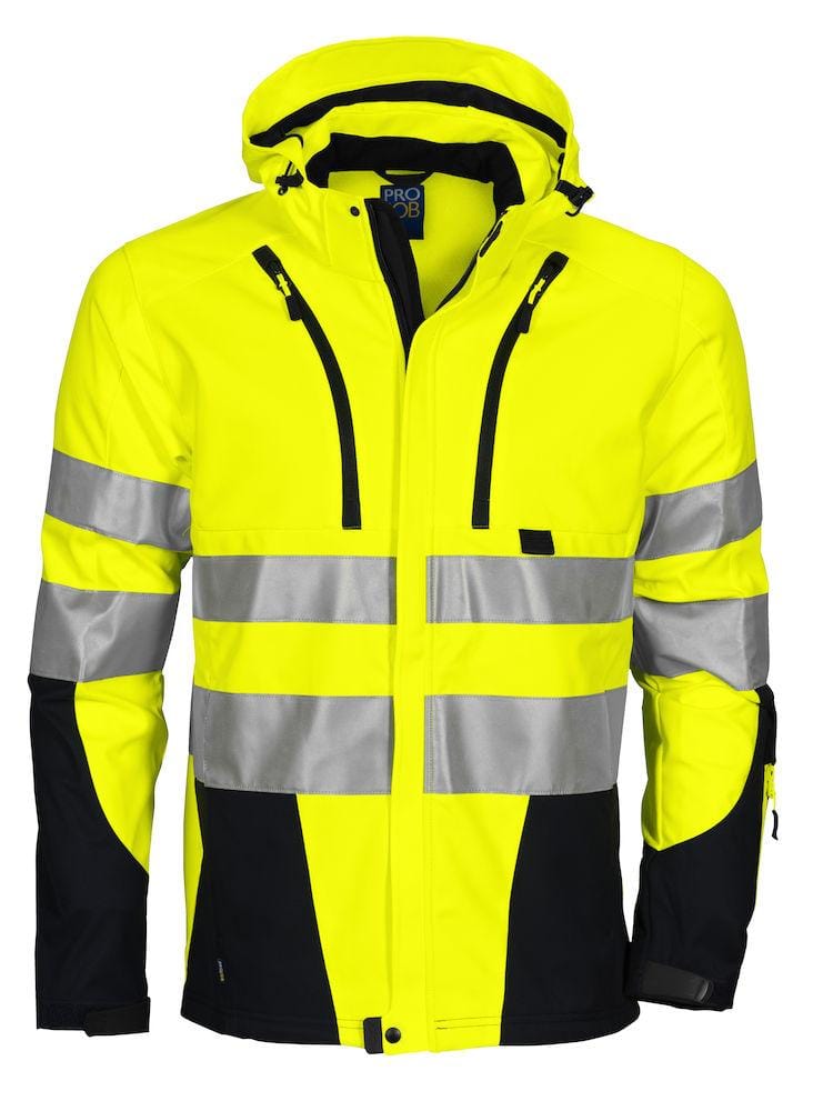 Projob Herren Warnschutzjacke aus funktionellem Softshell, EN ISO 20471 Klasse 3/2 - wirbe-welt.shop