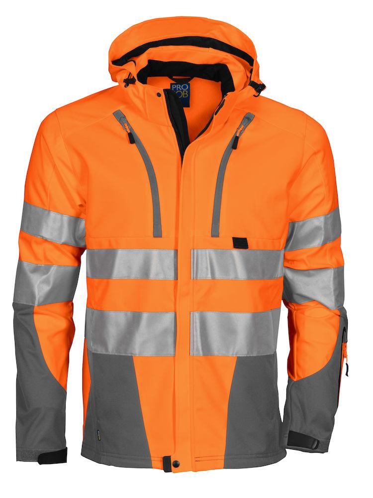 Projob Herren Warnschutzjacke aus funktionellem Softshell, EN ISO 20471 Klasse 3/2 - wirbe-welt.shop