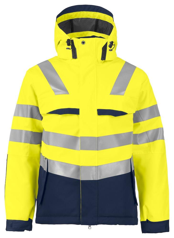 Projob Herren Sicherheits Jacke, Warm Gefüttert, Wasser- und Windfest, EN ISO 20471 Klasse 3 - wirbe-welt.shop