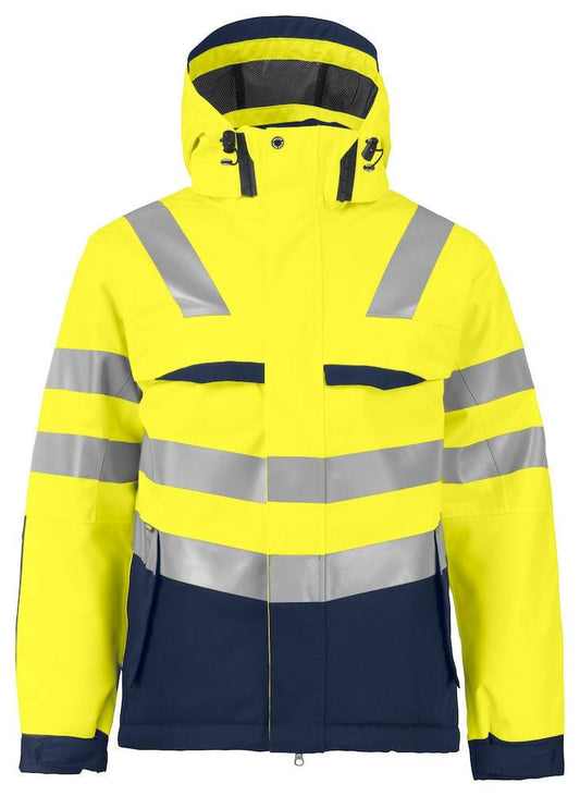 Projob Herren Sicherheits Jacke, Warm Gefüttert, Wasser- und Windfest, EN ISO 20471 Klasse 3 - wirbe-welt.shop