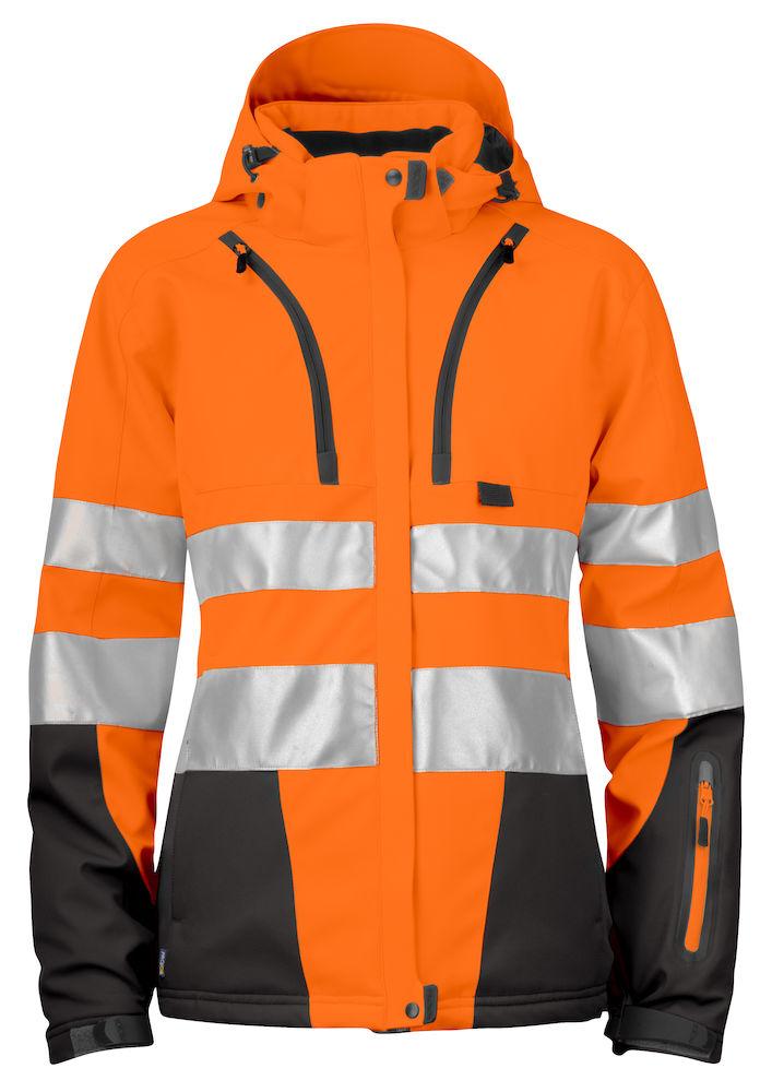 Projob DAMEN Warnschutz-Jacke, 3-lagig Gefüttert aus Softshell, EN ISO 20471 Klasse 3 - wirbe-welt.shop