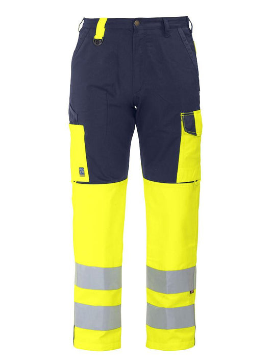 Projob Herren Arbeitshose mit Warnschutzelementen, gerader Schnitt, EN ISO 20471 KLASSE 2 - wirbe-welt.shop