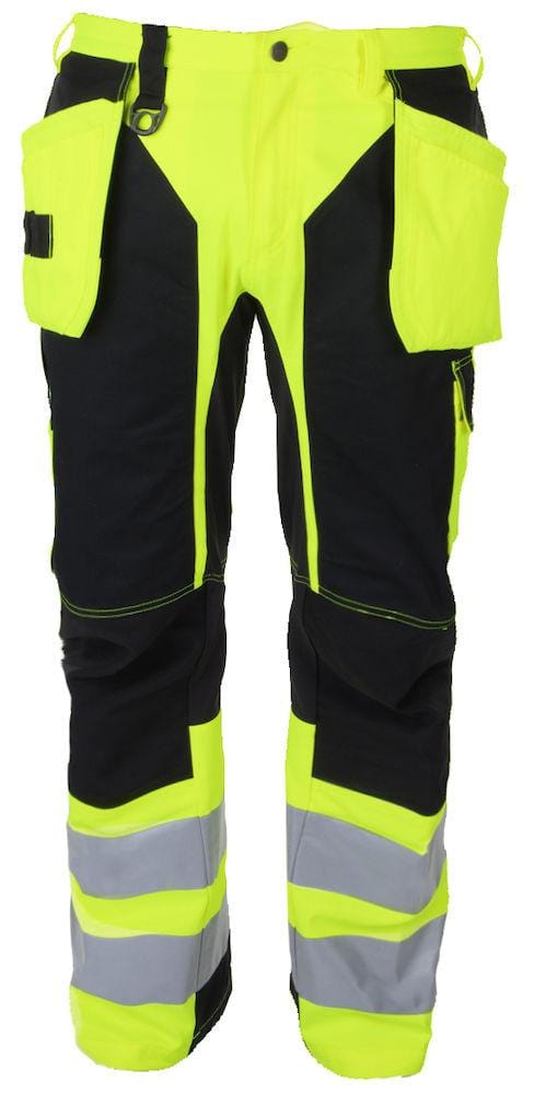 Projob Herren Warnschutz-Arbeitshose mit Stretchelementen und Knieverstärkungen, EN ISO 20471 Klasse 2 - wirbe-welt.shop