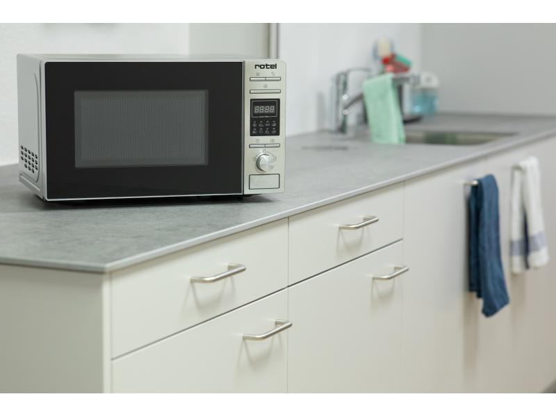 Rotel Mikrowelle mit Grill 20 l Silber | werbe-welt