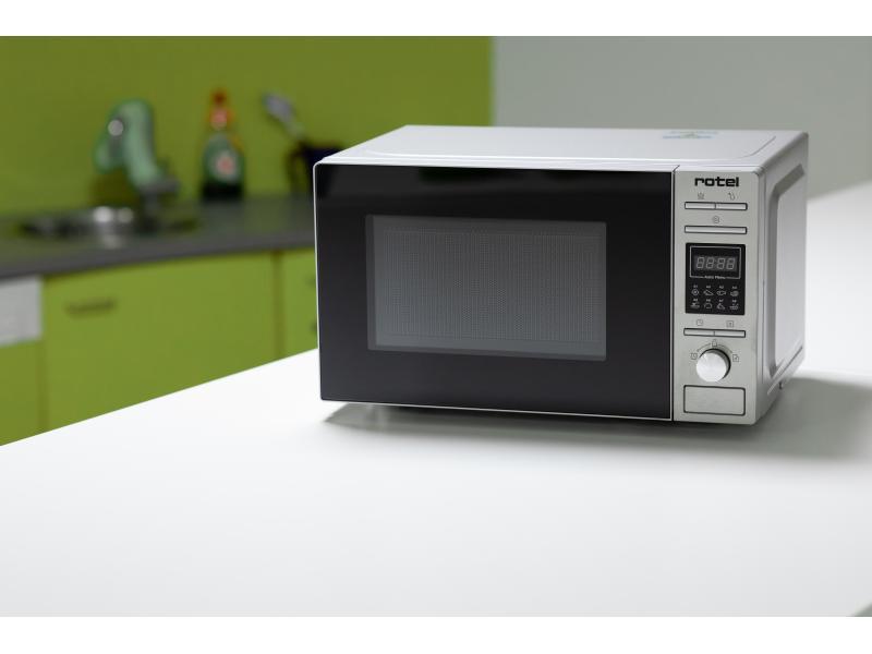 Rotel Mikrowelle mit Grill 20 l Silber | werbe-welt