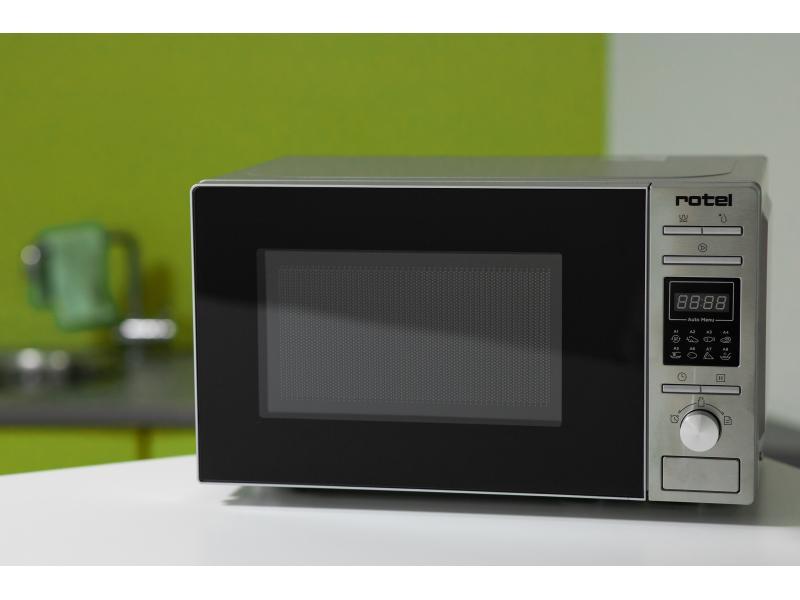 Rotel Mikrowelle mit Grill 20 l Silber | werbe-welt