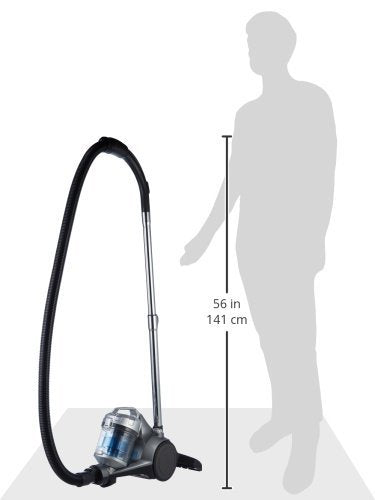Amazon Basics – Zylinder-Staubsauger, leistungsstark, kompakt und leicht, ohne Beutel, für Hart- und Teppichböden, HEPA-Filter, 700 W, 1,5 l, EU, Schwarz/Blau