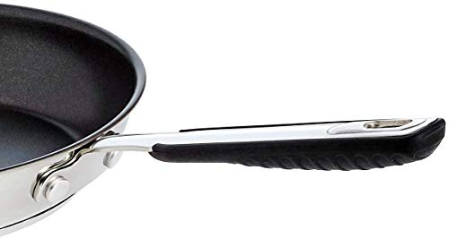 Amazon Basics Edelstahl-Bratpfanne mit Antihaftbeschichtung - Induktionsgeeignet, mit bequemem Griff - 20 cm