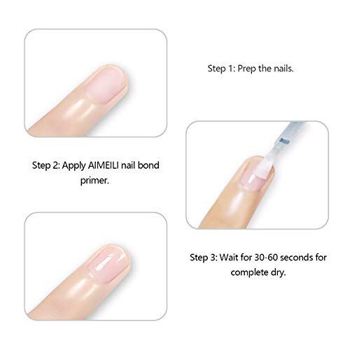 AIMEILI Nail Primer Gel Nail Prep Bond Primer für Gelnägel UV LED Gel Nagellack Acrylpulver Acryl Nägel 10ml