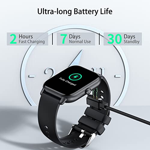 Smart Watch for Men Women Answer/Make Call, 1.85'' Screen Fitness Watch, Heart Rate Monitor, Smartwatch with Step Counter, IP68 Waterproof, 112 Sports Modes Activity Fitness Tracker for Android IOS