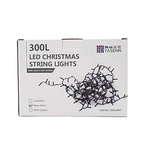 YASENN 300Led 30M Lichterketten mit 8 Beleuchtungsmodi, Niederspannungs-Lichterketten für Weihnachtsbaumpartys im Innen- und Außenbereich, Hochzeit, Garten, Weihnachtsdekoration (Mehrfarbig)