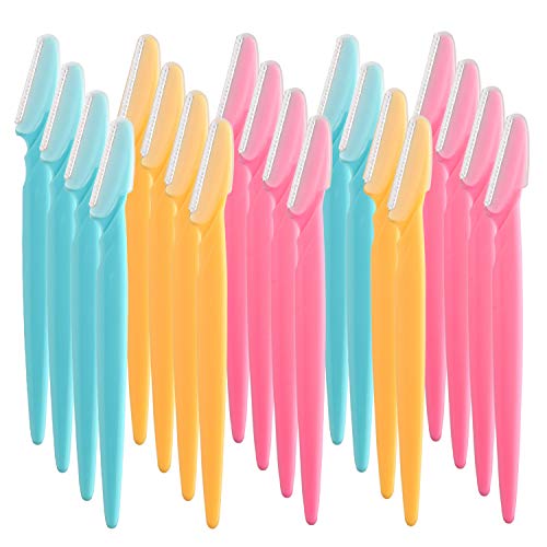 FEPITO 20 Stücke Damen Gesicht Rasierer Augenbraue Rasierer Former Rasierapparat für Damen und Männer Mehrzweck Peeling Gesicht Rasiermesser (20pcs)