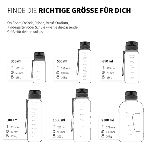 720°DGREE Trinkflasche Kinder 500ml “uberBottle“ softTouch +Sieb - Auslaufsicher, BPA-Frei - Flasche für Schule, Sport, Fitness - Wasserflasche aus Tritan - Schmal, Leicht, Stoßfest, Wiederverwendbar